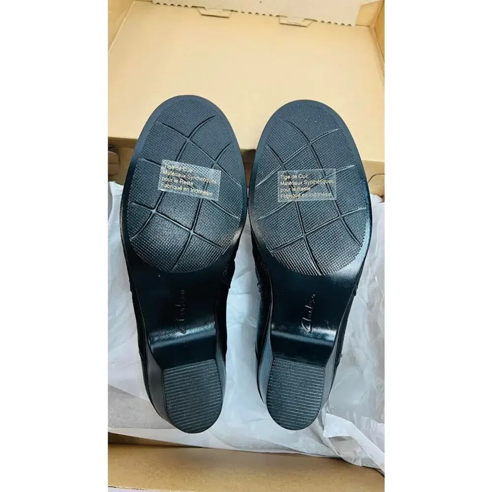 Clarks Emily 2 Cove High Women's Heels‎ Black Leather  7M